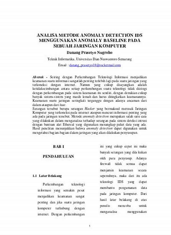 Metode Deteksi Anomali Jaringan